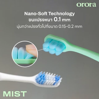 [ 3 ด้าม 🔥 ] ORORA MIST แปรงสีฟัน Nano-Soft ขนแปรง 10,697 เส้น แปรงสีฟันขนนิ่ม ถนอมเหงือก ไม่ระคายเคือง อ่อนโยน