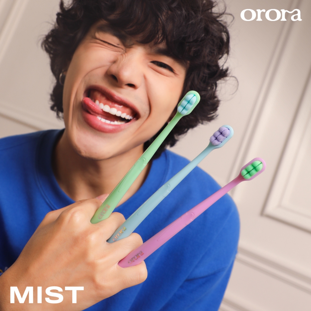 [ 3 ด้าม 🔥 ] ORORA MIST แปรงสีฟัน Nano-Soft ขนแปรง 10,697 เส้น แปรงสีฟันขนนิ่ม ถนอมเหงือก ไม่ระคายเคือง อ่อนโยน
