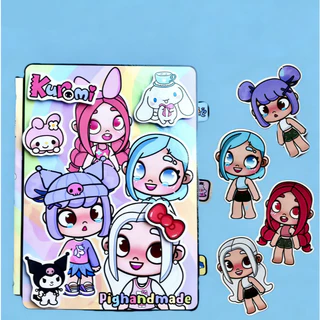 ชาม สาวบ้านสนุกแต่งตัวหนังสือเงียบของเล่นแฮนด์เมดทําเองวัสดุ ไม่ใช่ผลิตภัณฑ์สําเร็จรูป ปริศนาตัดฟรีที่สมบูรณ์แบบวันเกิดแ