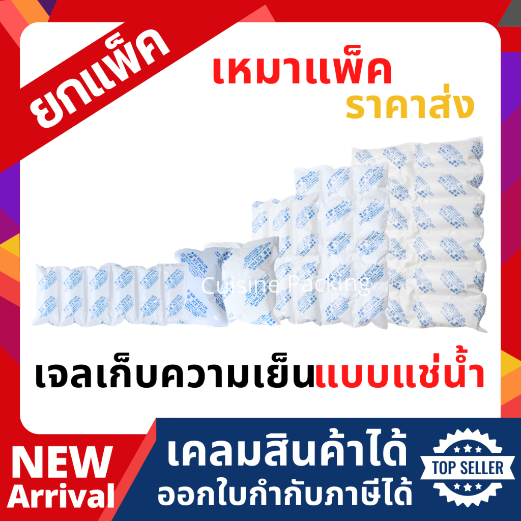 [แพ็ค] เจลเก็บความเย็น แบบจุ่มน้ำ lce pack ไอซ์แพค ไอซ์เจล  น้ำแข็งแห้ง ราคาถูก ยกแพ็ค