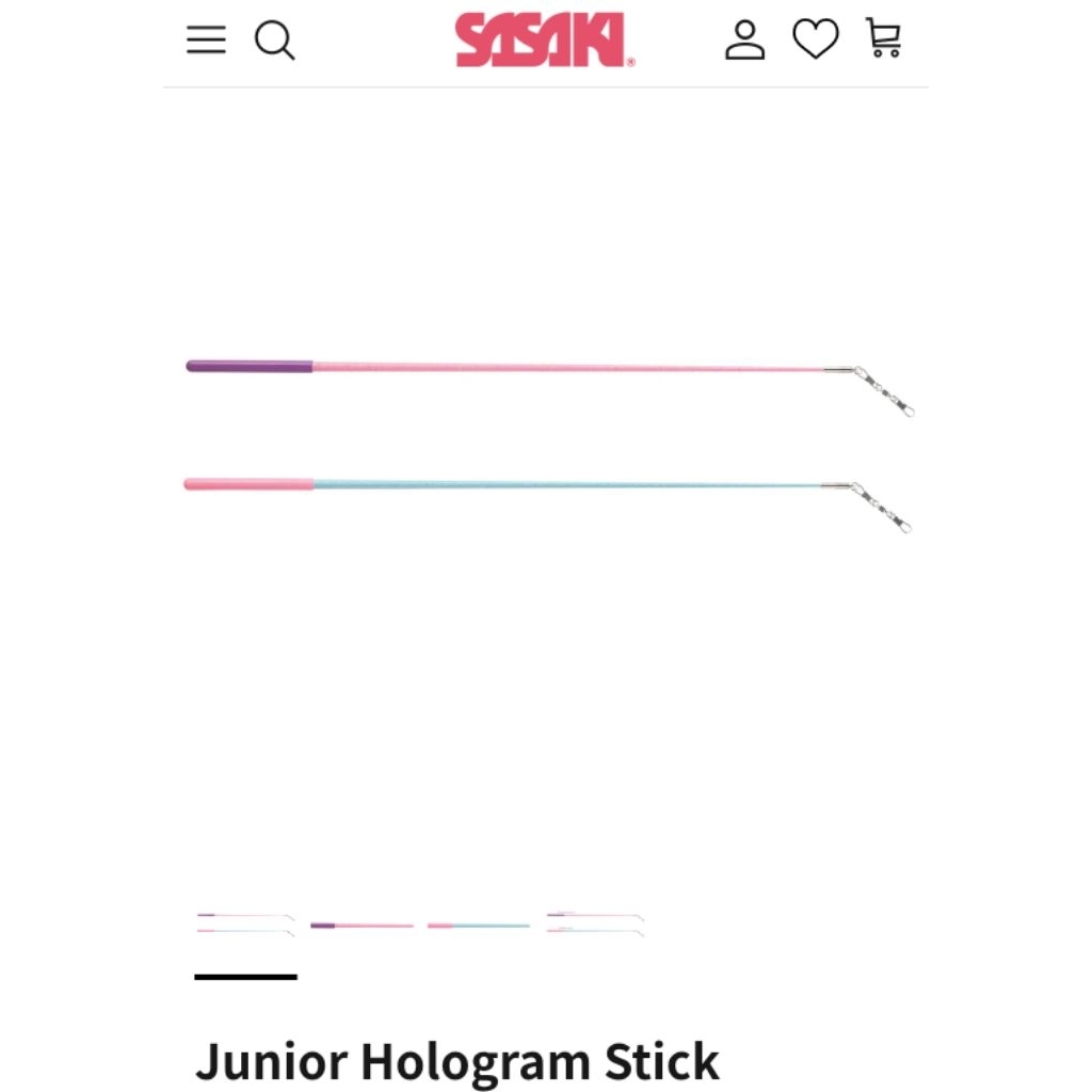 พร้อมส่งจากไทย Sasaki ไม้ริบบิ้นยิมนาสติก ยาว 50 ซม. Glitter รุ่น Hologram Junior Stick MJ-82H