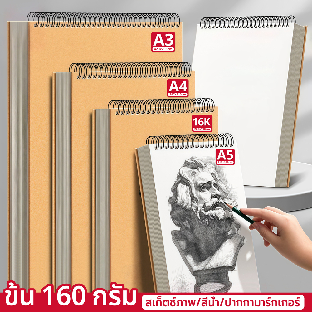 สมุดวาดรูป สมุดสเก็ตภาพ Sketchbook ปกแข็ง A4/A5 กระดาษหนา สมุดไม่มีเส้น กระดาษลอกลาย สมุดวาดภาพ สมุดวาดเขียน ชุดวาดรูป