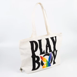 PLAYBOY รุ่น PRIDE SHOPPING BAG (GWP) กระเป๋าสะพายช้อปปิ้งทรงโท้ท รหัส ST-F262PB013-WH สี ECRU