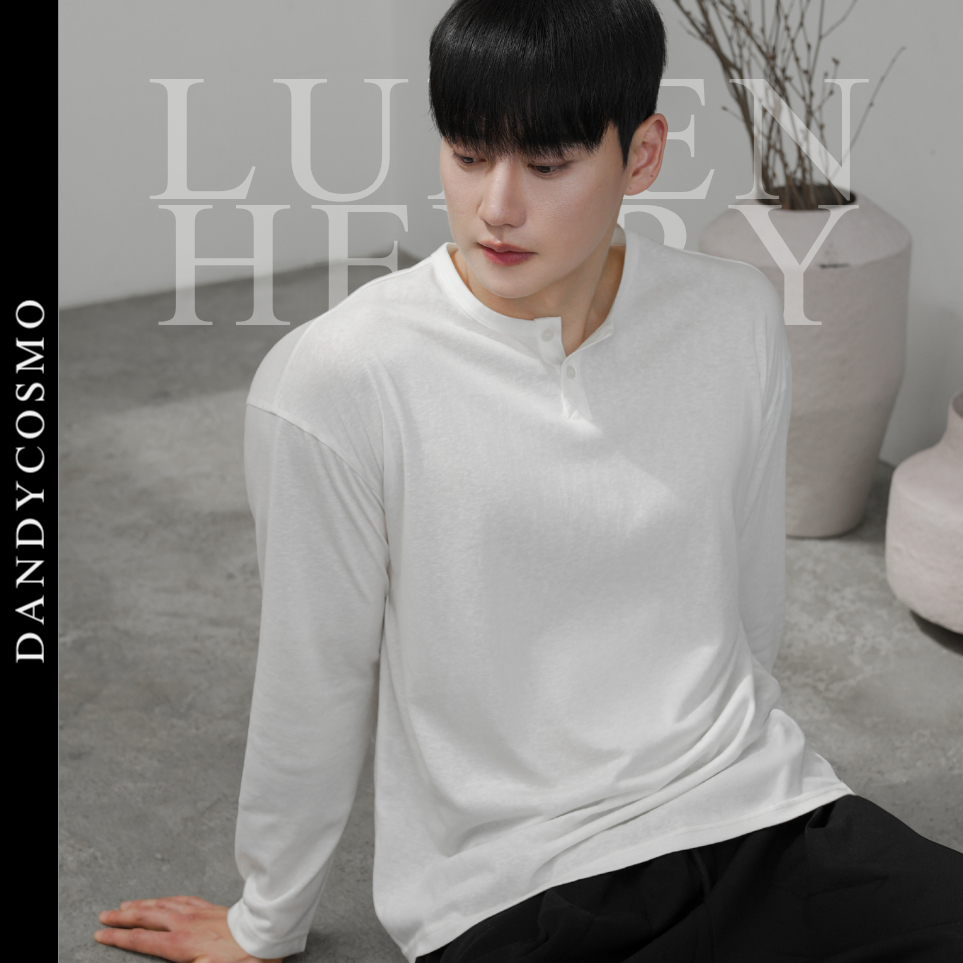 DANDY COSMO | [4สี] เสื้อ Henry แขนยาวลุคคลีน เรียบแต่ดูดี รุ่น LUMEN Henry LS Shirt