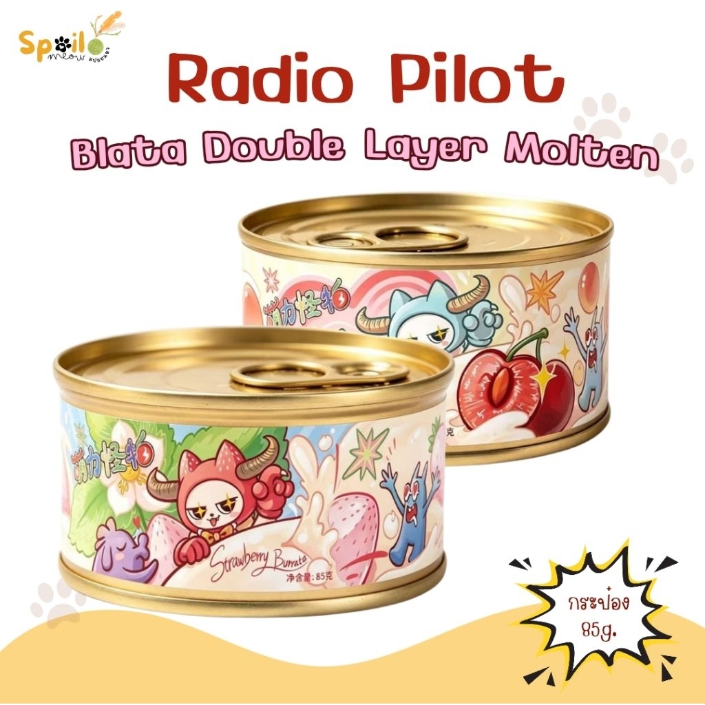อาหารแมวสูตรครบถ้วน RadioPilot  เปียกสอดไส้ลาวา Complete  1 กระป๋อง 85g. (มีราคาส่ง)