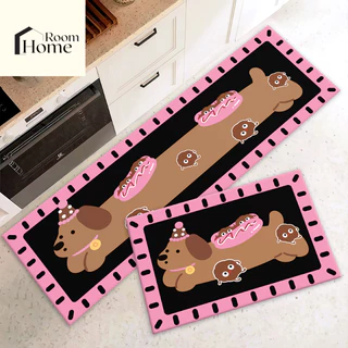 พรมเช็ตคู่ลายสัตว์ 3D (ไร้ขอบ) เซ็ต 2 ชิ้น กันลื่น ซับน้ำดี Cute Style 40x120+40x60 cm