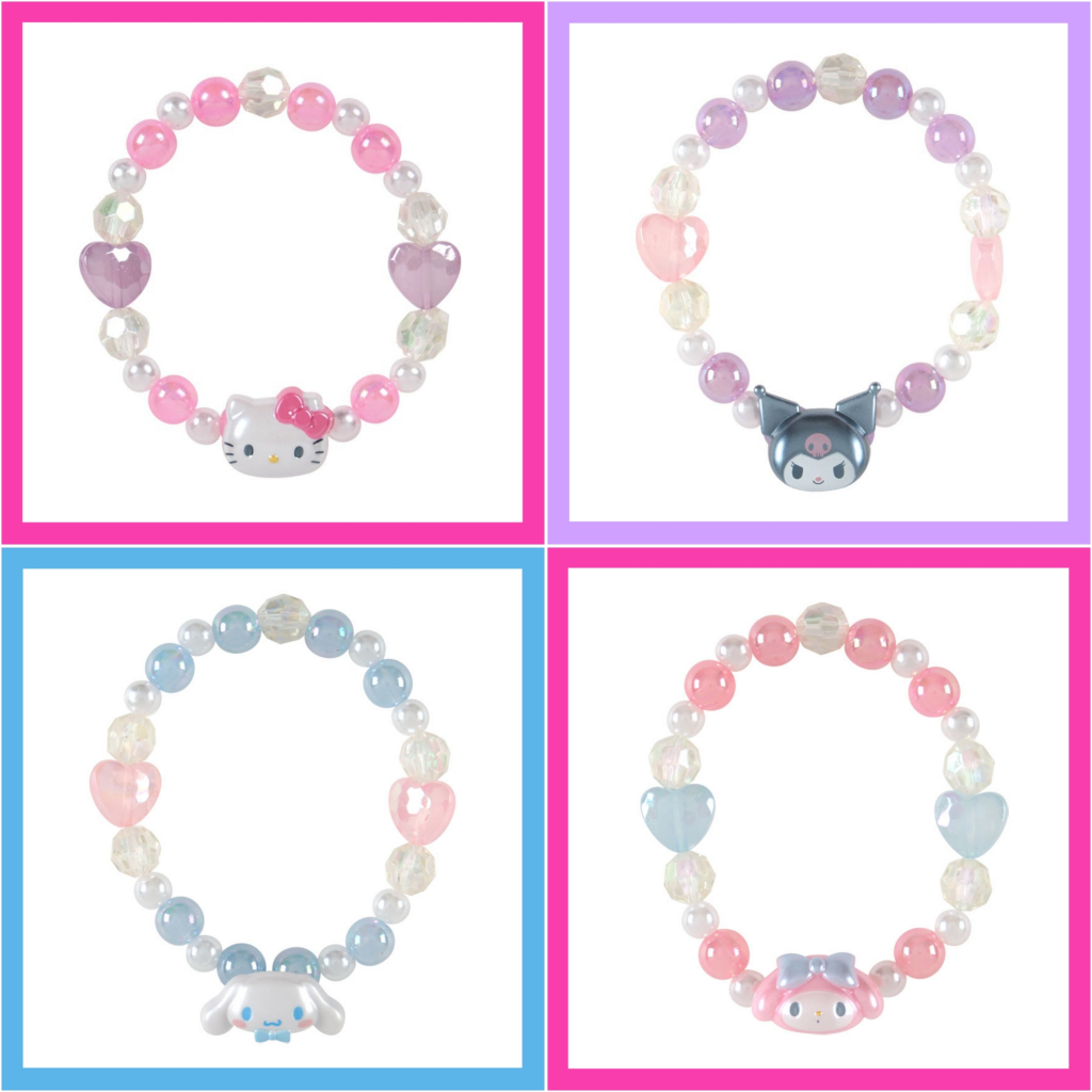 💖 แท้ 100% กำไลข้อมือลูกปัด Sanrio beaded bracelet 💜 กำไลข้อมือเด็ก ผู้ใหญ่ก็ใส่ได้ มัดผม ยางมัดผม สร้อยข้อมือ