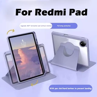 หมุนได้ 360 เคสสำหรับ Redmi Pad 2 9.7 2026 หลังใส เคส สำหรับ Redmi Pad SE 8.7 Pad 2 11 Redmi Pro 12.1 ใส่ปากกาด้านขวา