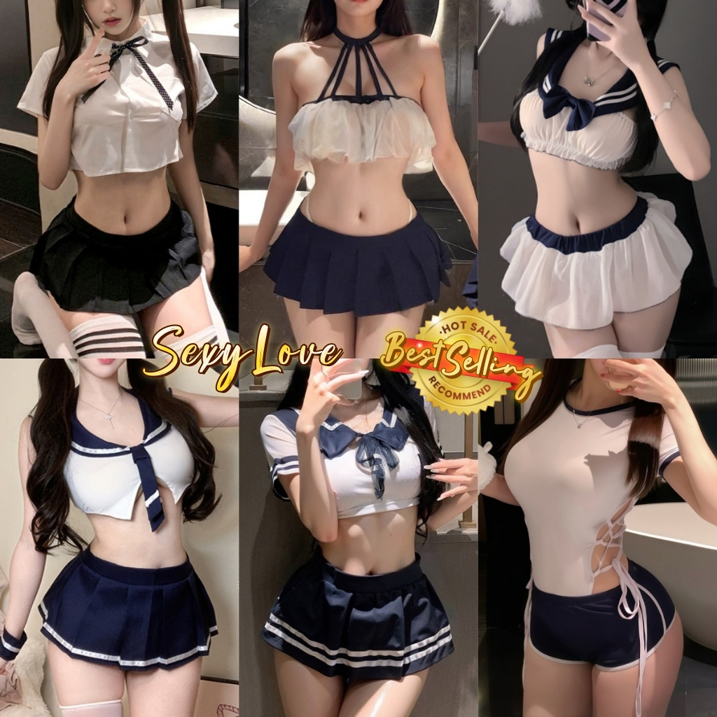 💗Sexy Love💗ชุดคอสเพลย์ ชุดยั่ว ลูกไม้ ซีทรู ชุดอ่อยแฟน เปิดเป้า เว้าหลัง ห้อยคอ ชุดjk ผ้าใส่สบาย