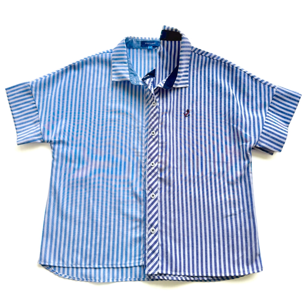 * Best Price * PORTLAND เสื้อเชิ้ต ลายริ้ว แขนสั้น มี 2 สี / Relax Short Sleeve Stripe Shirt