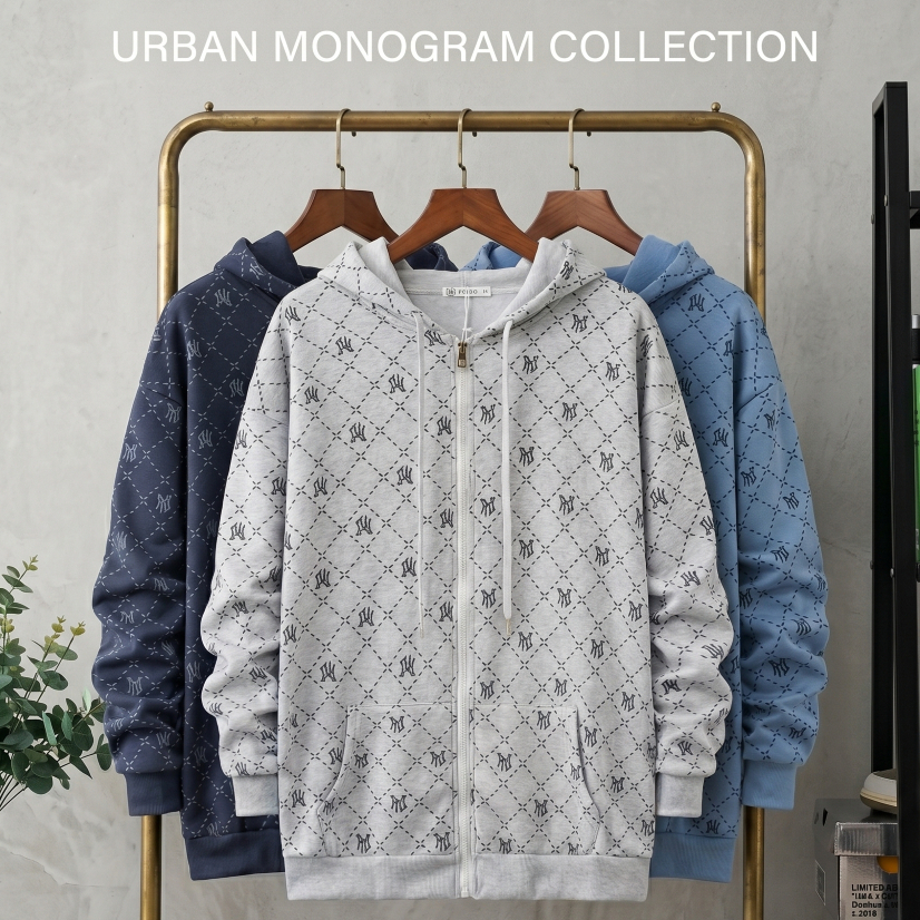Perfect 🦋 ฮู้ดซิป Monogram - AW ลุคสตรีทแฟชั่น ทรงสวย โอเวอร์ไซส์ ผ้านิ่มใส่สบาย
