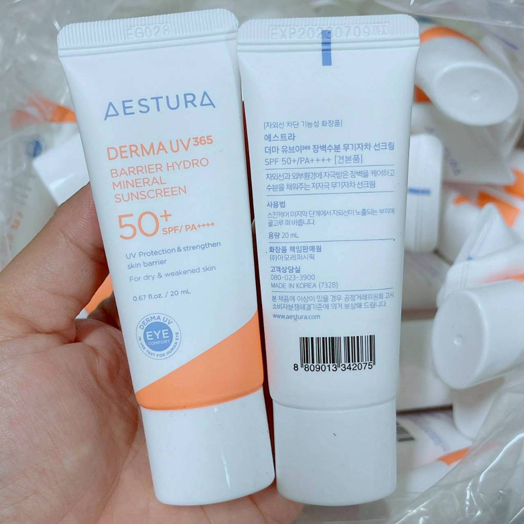 (🌼แท้ / พร้อมส่ง🌼) AESTURA Derma UV365 Barrier Hydro Mineral Sunscreen 20 ml.