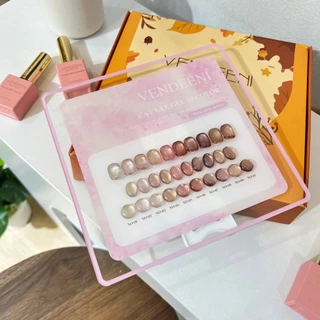 สีเจลทาเล็บ Vendeeni 10 สี โทนชมพู Cat eye