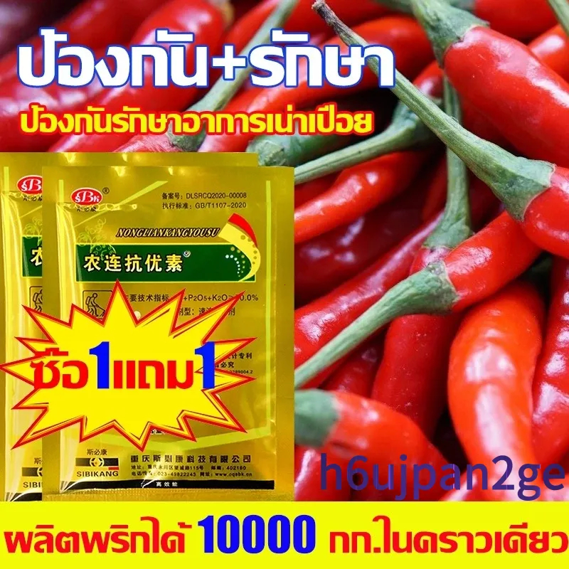 COD 🌶️ซื้อ 1 แถม 1🌶️ วัคซีนพืช ใช้ป้องกันโรคเชื้อราและไวรัสในพริก เช่น โรคเหี่ยว โรคเน่า โรคเน่าผล โรคใบเหลือง และโรคใบม