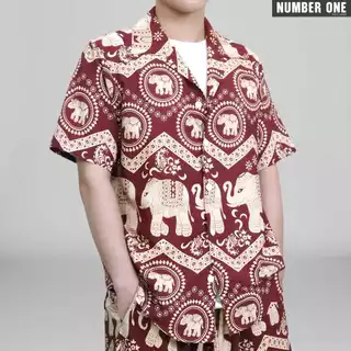 C เสื้อฮาวายลายช้าง และลายอื่นๆ (unisex) แบรนด์No.1 NCT DREAM ผ้าไหมญี่ปุ่นนุ่มสบาย มีกางเกงขาสั้น-ยาวเข้าSetเลือกชมได้