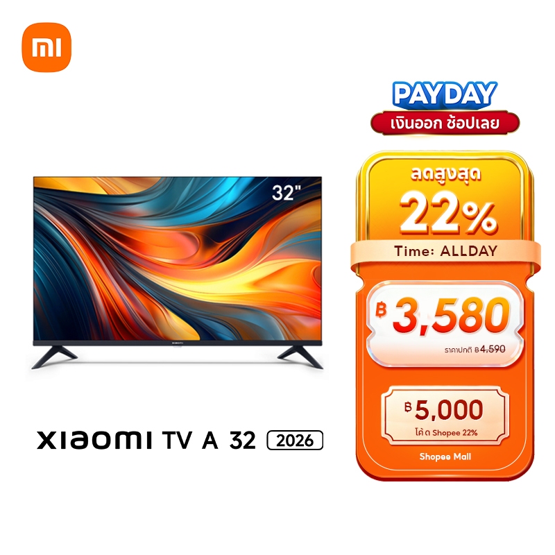 Xiaomi Smart TV A 32 / 43 2026 FHD HD Google สมาร์ททีวี การออกแบบไร้ขอบ ดิจิตอลทีวี Google Netflix Youtube Dolby Vision