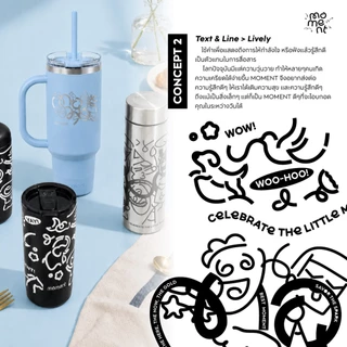 [Capsule Bottle] กระบอกน้ำเก็บความเย็น 400ml ขวดน้ำสแตนเลส316 ทรงมนพกพาง่าย มี 4 ลายสุดคิวท์ รุ่น Happy Scribble Moment