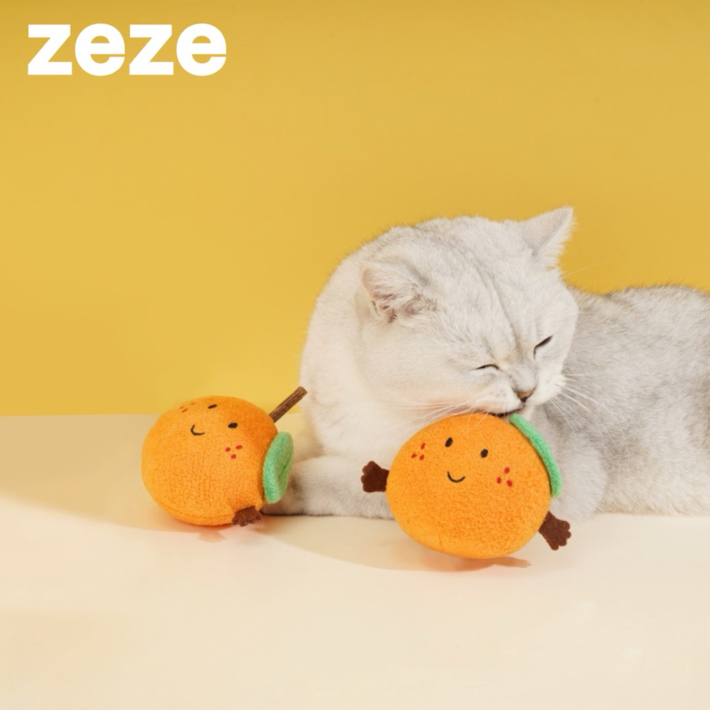 [พร้อมส่ง] zeze | oranges cat toy ของเล่นรูปส้มสำหรับแมว