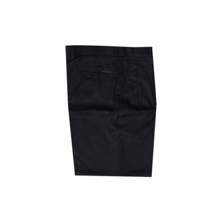 Hazard กางเกงทำงานกางเกงขายาวลายสก๊อต2จีบ Linen Silk (ลินิน) สีเทาดำ