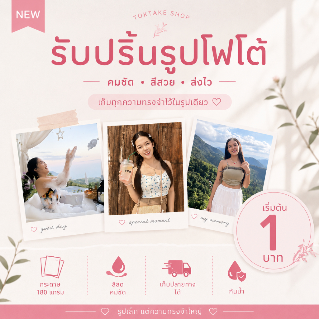 รับปริ้นรูปโฟโต้ ขนาด2*3 นิ้ว ขนาด2*3 นิ้ว  #แถมซองใสให้ทุกใบ ขั่นต่ำ14ใบ