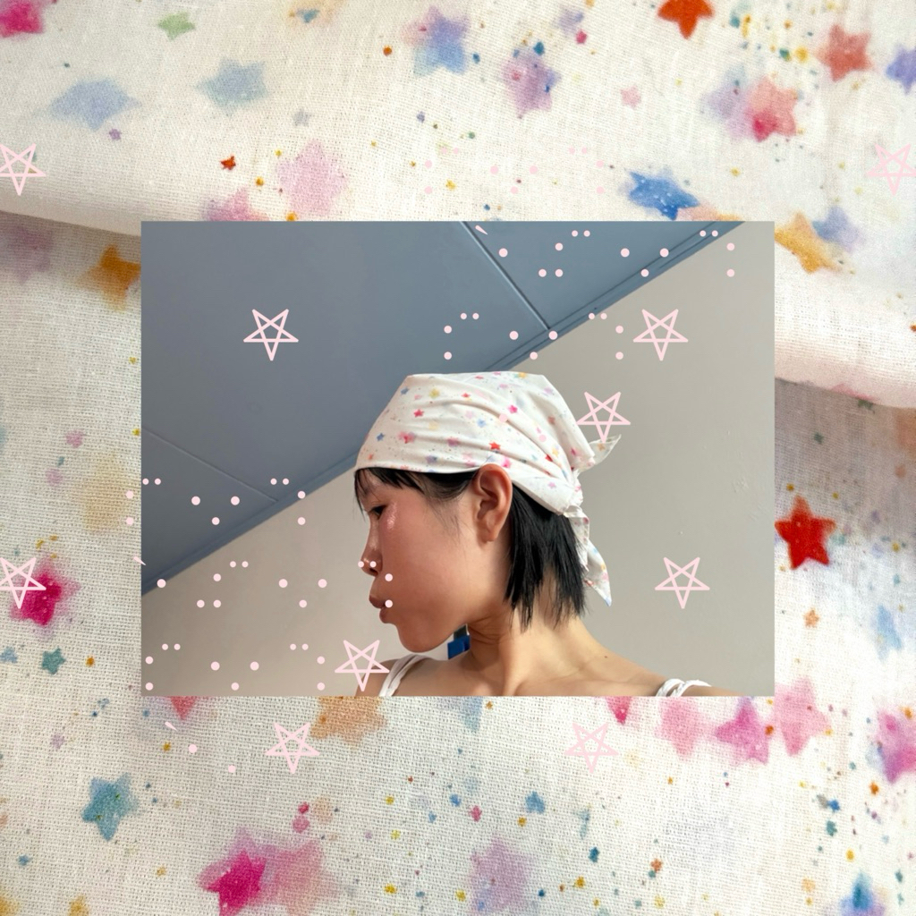hoshi no himitsu 𖤐 star bandana | โฮชิ ผ้าโพกหัวลายดาว ผ้าเช็ดหน้าอเนกประสงค์