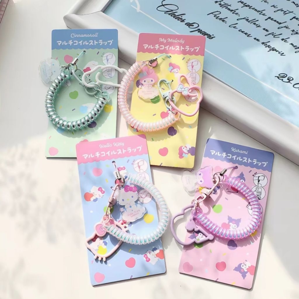 พร้อมส่งจากไทย!!! พวงกุญแจสปริงSanrio สายคล้องสปริง Sanrio สายสปริงยืดได้นำมาห้อยกระเป๋า ห้อยบัตร คล้องโทรศัพท์ก็น่ารัก