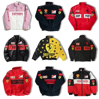 【พร้อมส่ง】F1 Ferrari แจ็คเก็ตย้อนยุค ปักลาย (ไม่ใช่สกรีน) เนื้อผ้า2ชั้น กันลม สไตล์กีฬา คุณภาพสูง สำหรับผู้ชาย