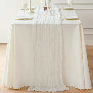 ผ้าปูโต๊ะ Table runner ตกแต่งโต๊ะแต่งงาน ชีสผ้า ผ้าคลุมโต๊ะ งานแต่งงานชายหาดชนบทโบโฮ ปาร์ตี้วันหยุด 180/300cm