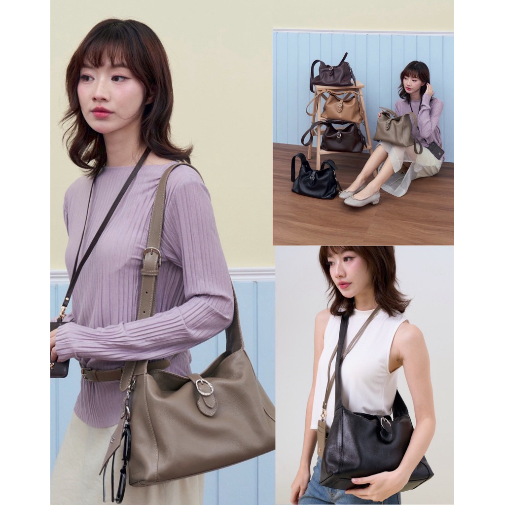 CHNiiNiN - FUJI hobo bag กระเป๋าสะพายหนังวัวแท้ (สายปรับความยาวได้ ครอสบอดี้ได้)