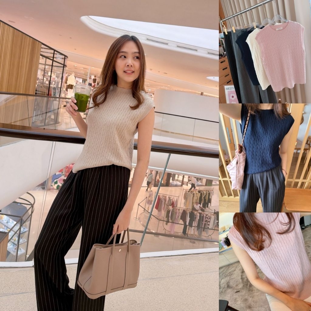 Velisse knit top  เสื้อไหมพรมทอลายถัก งานสวยมาก 🤍 ลุคเกาหลีผู้ดีแบบใส่แล้วดูแพงทันที