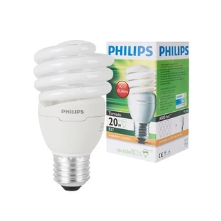 PHILIP หลอดประหยัดไฟ TORNADO 5W E27 DAYLIGHT(แสงขาว),PHILIPS TND 20W E27 WW(วอมไวท์)
