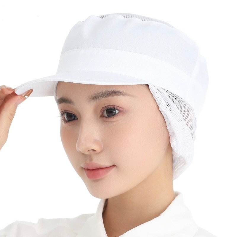 (พร้อมส่ง) หมวกเก็บผม หมวกตาข่าย สีขาว สำหรับทำอาหาร ใช้ในโรงงาน