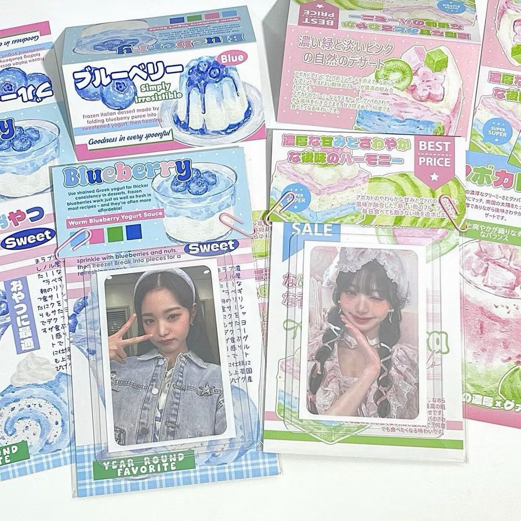 🍑🩵พร้อมส่ง!ชุดแพคการ์ด 1เซต พุดดิ้งฟ้า ลูกพีช มีสองลาย น่ารักมาก