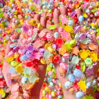 [50 ชิ้น] เครื่องประดับเรซิ่น เต่า ขนาด 2 cm. เรืองแสง หลากสี ตกแต่งงาน DIY พร้อมส่งในไทย