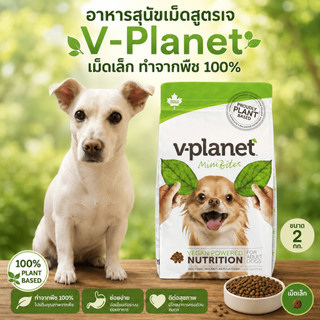 อาหารสุนัขเม็ดสูตรเจ  V-Planet  เม็ดเล็ก ทำจากพืช 100% ขนาด  2 กก.
