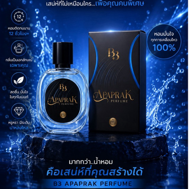 น้ำหอมอาภัพรัก (กลิ่นอาภัพรัก-สีน้ำเงิน APAPRAK ) BB Perfume น้ำหอมอาภัพรัก Big Boss