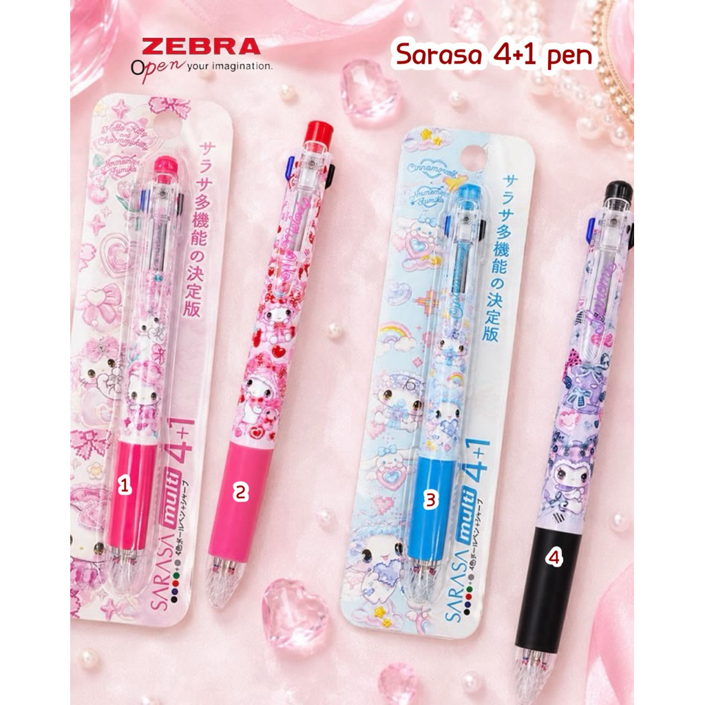 พร้อมส่ง!!! ปากกาเจล sarasa multi 4+1 sanrio (7) (UME) 5.4/2026