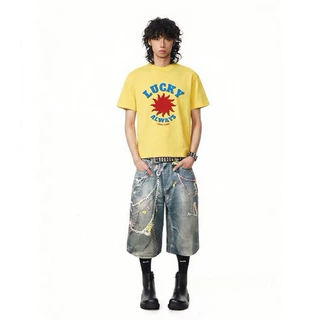 เสื้อยืดBoxy ทรงครอป คอฟิต (Summer landing)