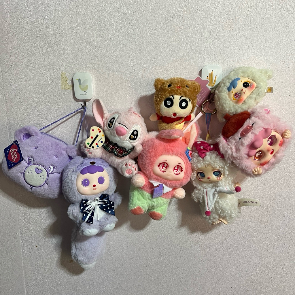 พวงกุญแจตุ๊กตาตู้คีบ สติช/art toy/แคร์แบร์/fuggler/เบบี้ทรี ขนาด 4-8 นิ้ว (ทางร้านคีบเองน้า)
