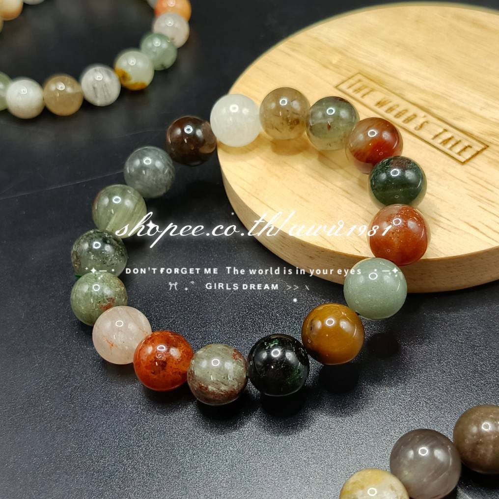 กำไลข้อมือโป่งข่าม5สีควอตซ์(Quartz)