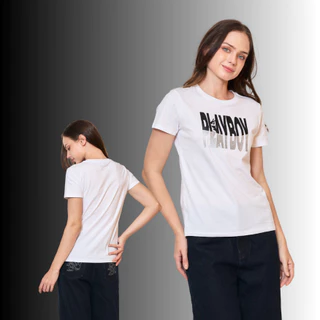 PLAYBOY 06PB เสื้อยืดT เสื้อผ้าผู้หญิง/เสื้อ/เสื้อยืดสีดำ รุ่น P1WT269TB006BK P1WT265TB030 P1WT269TB007WH
