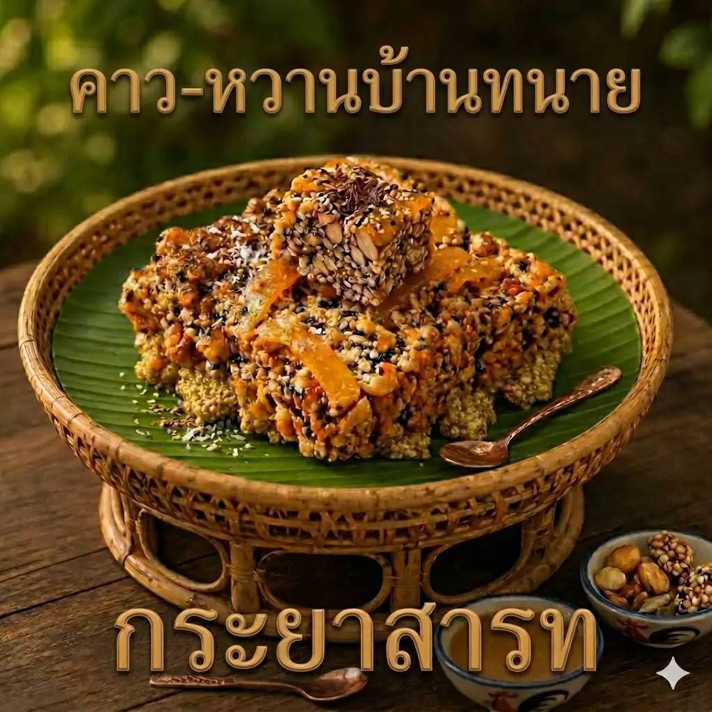 กระยาสารทเกรดพรีเมี่ยมสูตรชาววังจากน้ำตาลมะพร้าว(250 g.-1 kg.)