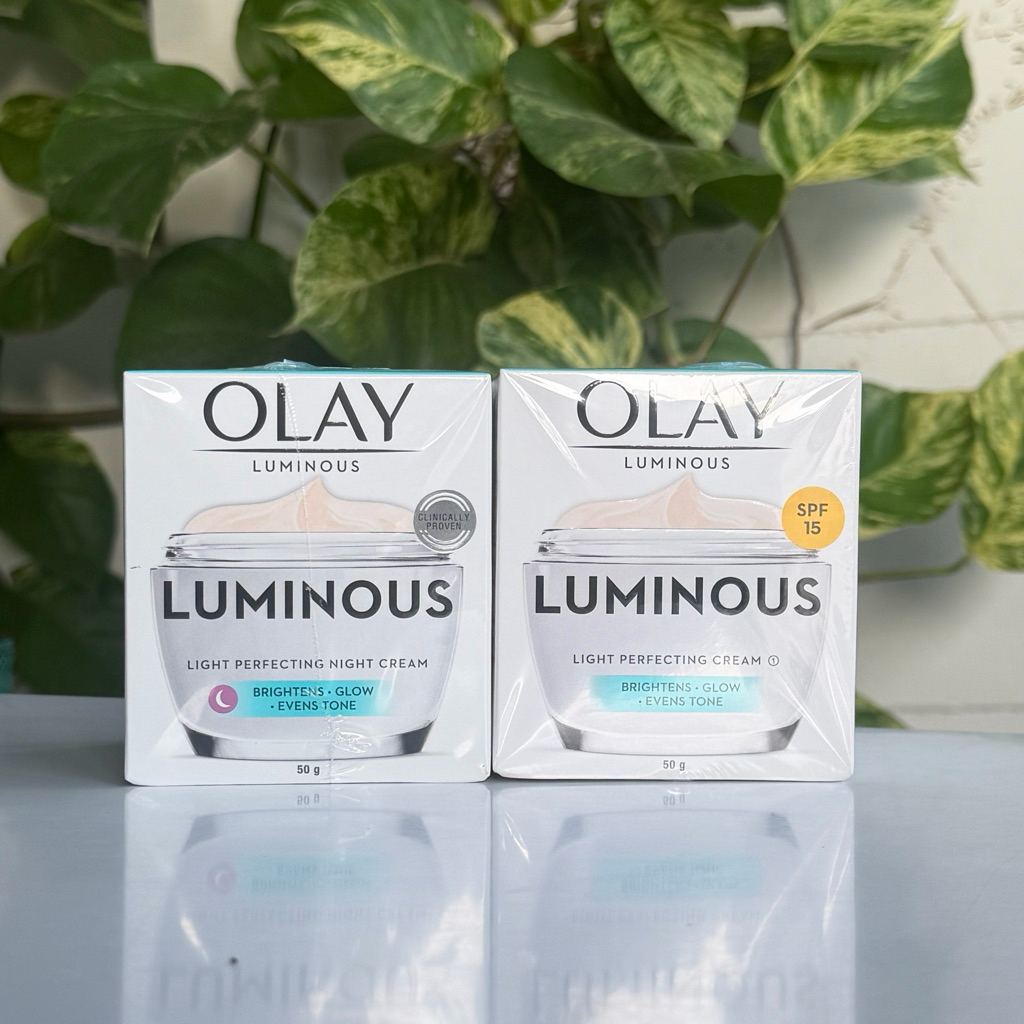 เดียว/แพ็คคู่ Olay ครีมบำรุงผิวหน้า โอเลย์ ลูมินัส เพอร์เฟคติ้ง สูตรกลางวัน และกลางคืน ปริมาณ 50 กรัม