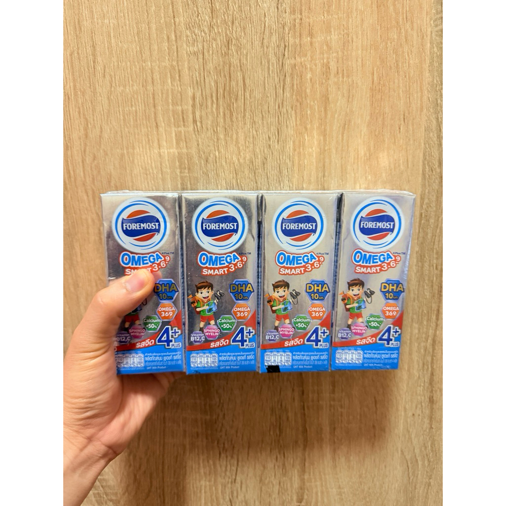 [1 แพ็ค 4 กล่อง] โฟร์โมสต์ โอเมก้า 369 สมาร์ท 4 พลัส รสจืด (Foremost Omega 369 Smart 4 Plus Plain Fl