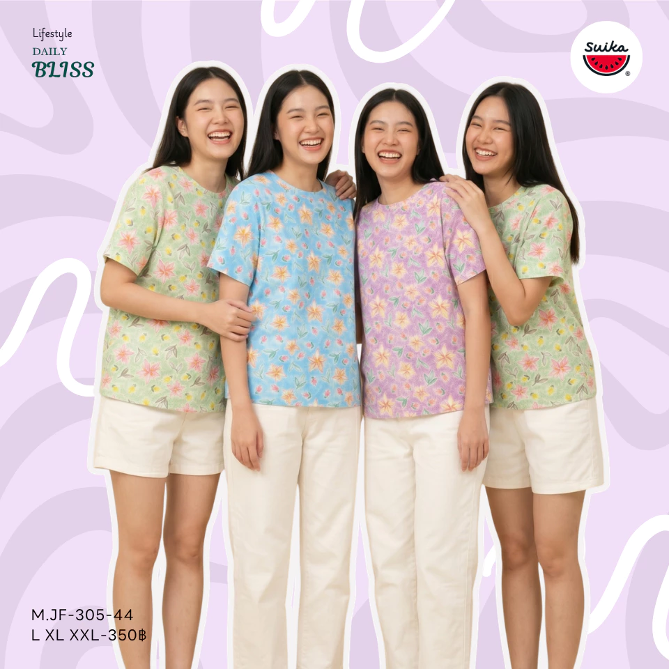 เสื้อแตงโม SUIKA คอจีนแขนสั้น ติดกระดุมหลัง M.JF-138 305 thumbnail 3