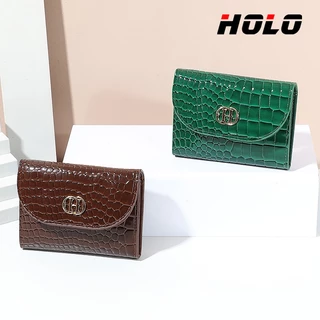 HOLO ใหม่ กระเป๋าเงินผู้หญิง ความรู้สึกหรูหราแฟชั่น หนังจระเข้ ตังค์ เสริมดวง เรียก ทรัพย์