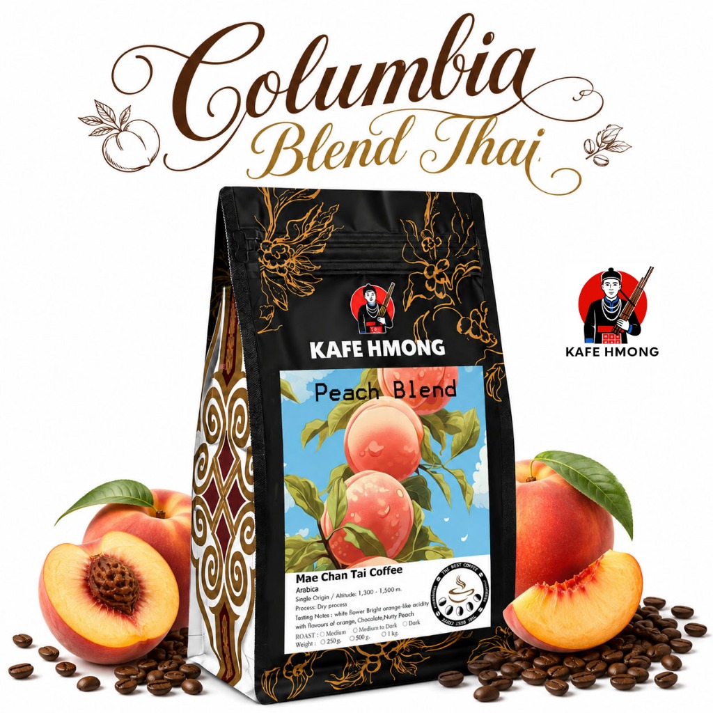 เมล็ดกาแฟคั่้ว Columbia Santa Lucia Blend Thai "Peachy" เเม่จันใต้