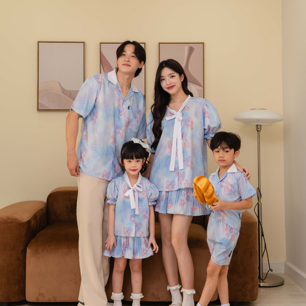 **พร้อมส่ง ใช้โค้ด25%ได้**Minimalpolo ของเด็ก ลายกุ้งLobster ชุดเซ็ทพลีท ชุดเซ็ทเด็กชาย
