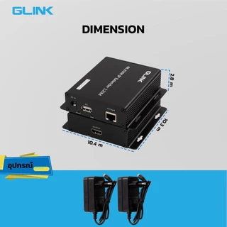Glink GL-048 HDMI Extender Over IP 120M 4K KVM Function อุปกรณ์ขยายสัญญาณ ใช้งานกับ Ethernet Swtiching Hub ได้