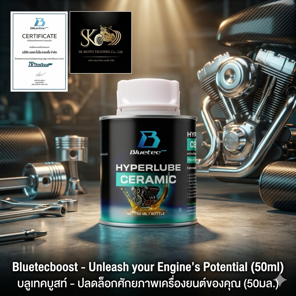 Bluetecboost Hyperlube 50 ml. สารเคลือบเครื่องยนต์ CERAMIC เคลือบป้องกันเครื่องยนต์